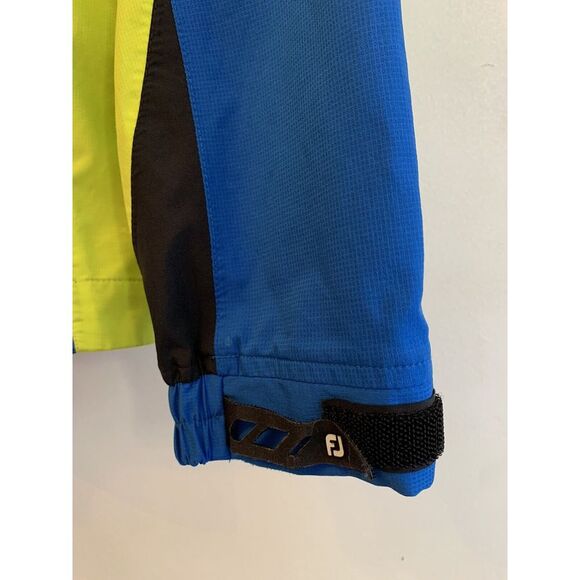 FootJoy FJ HydroLite Golf Rain Jacket Men's Size L Blue Acid Green Full Zip - Picture 5 of 16